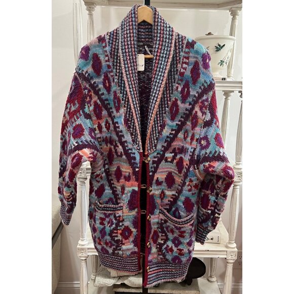Free People Home On The Range Oversized Cardi Cardigan Size XS Bohemian - Picture 5 of 6